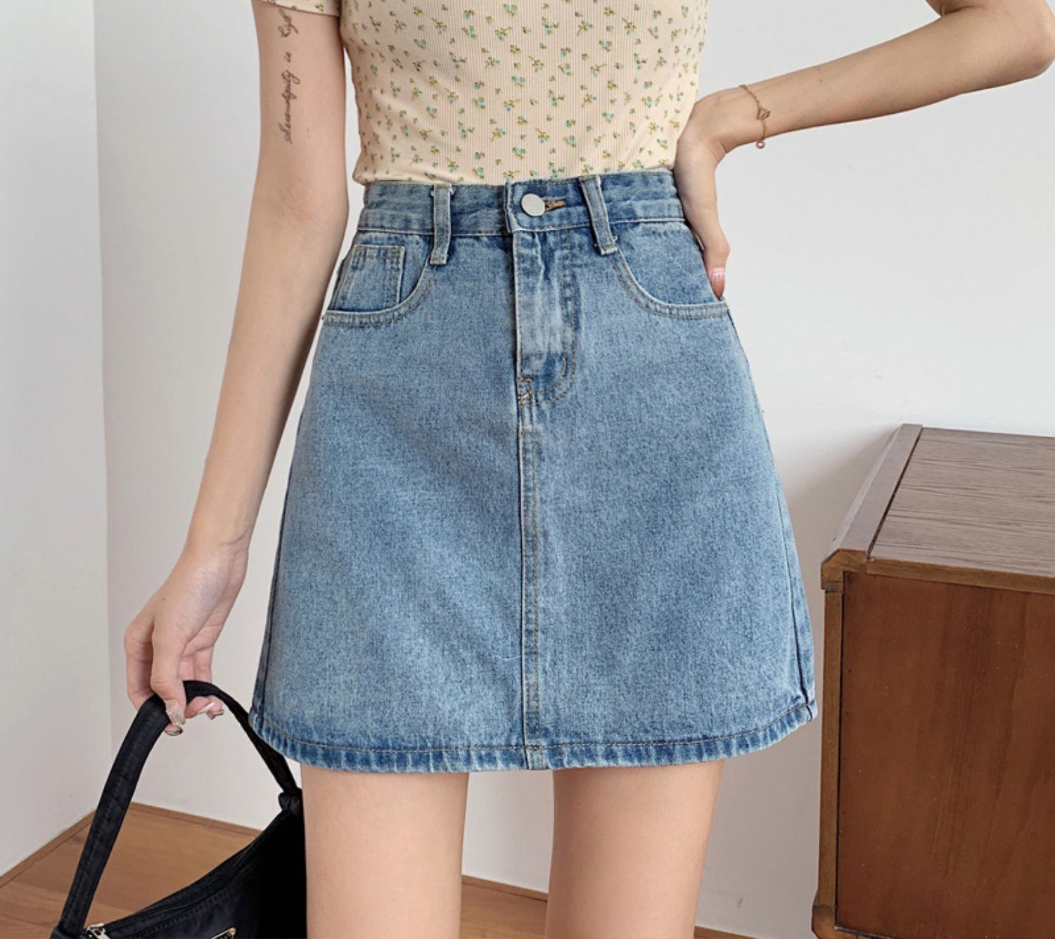 Straight Mini Skirt