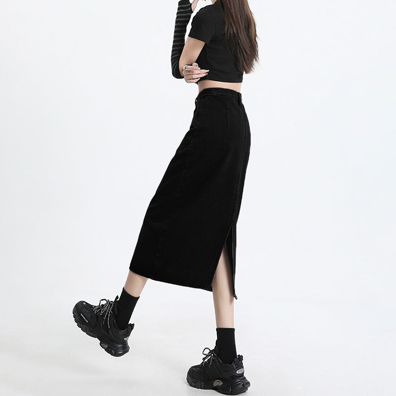 Women Mid Rise Straight A-Line Midi Skirt