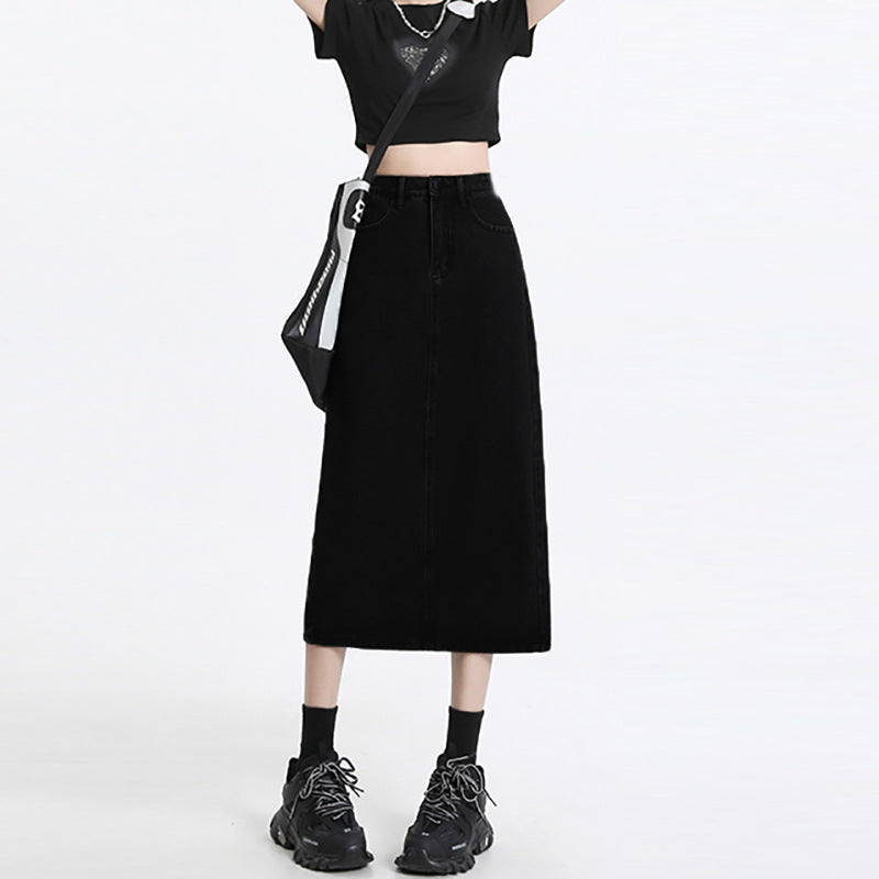 Women Mid Rise Straight A-Line Midi Skirt