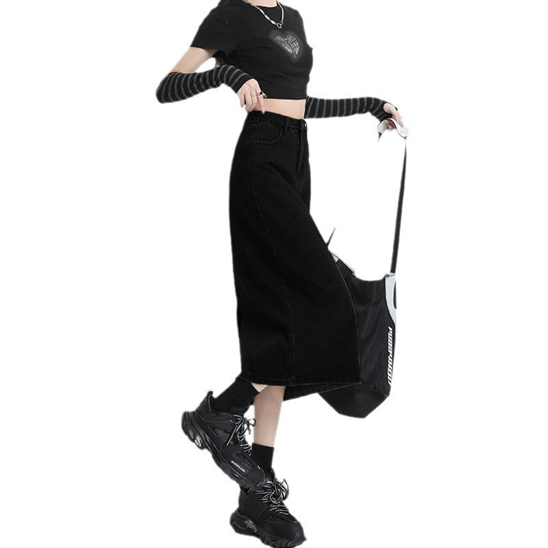 Women Mid Rise Straight A-Line Midi Skirt