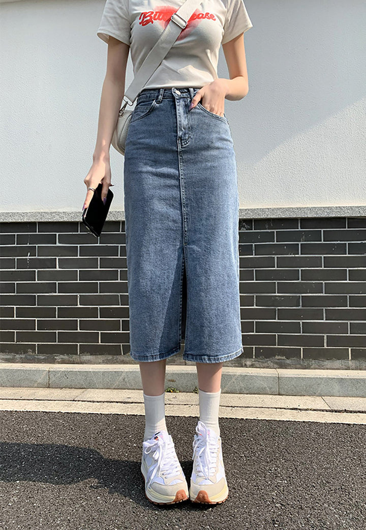 Women Straight Midi Skirt