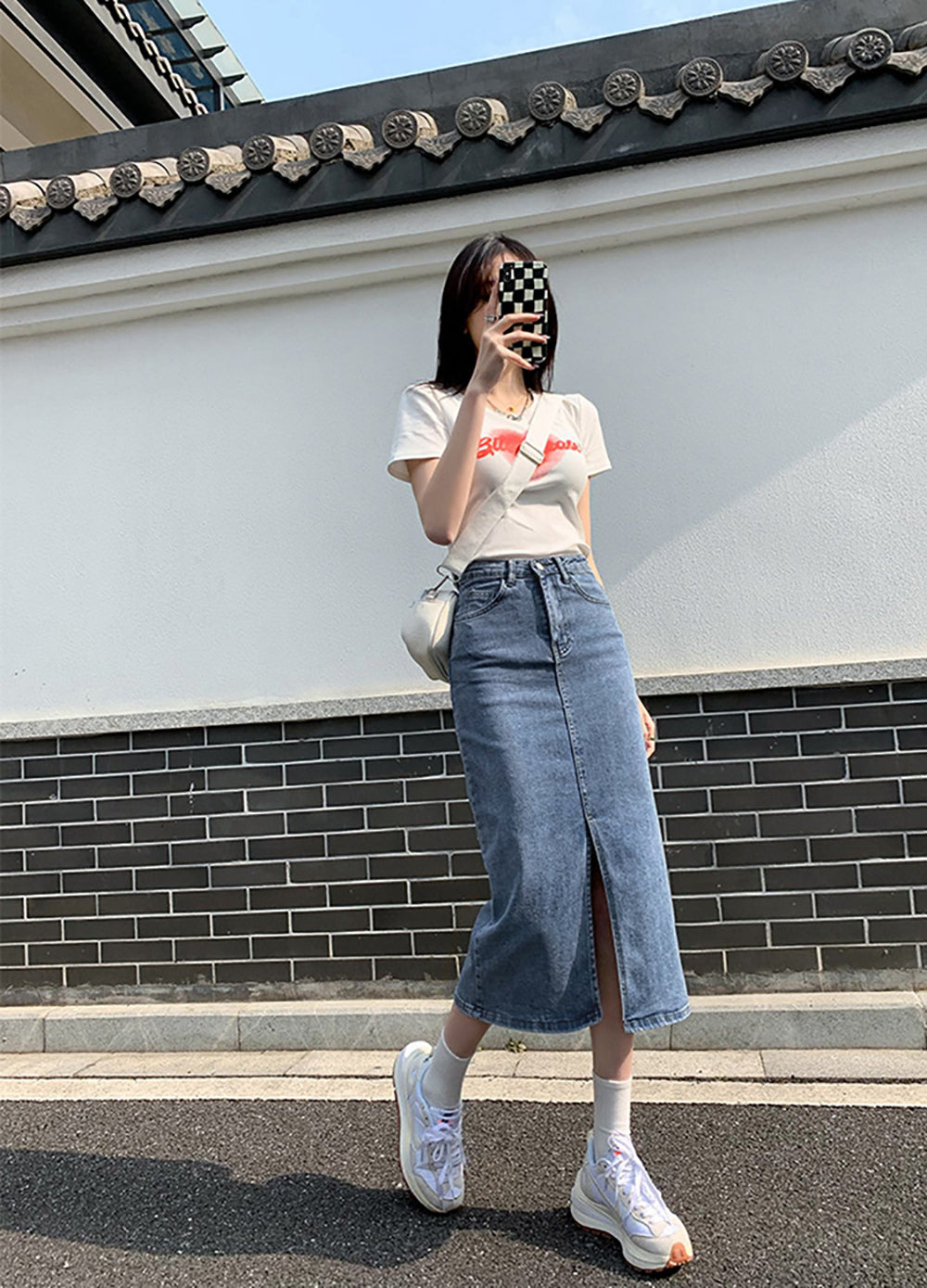 Women Straight Midi Skirt