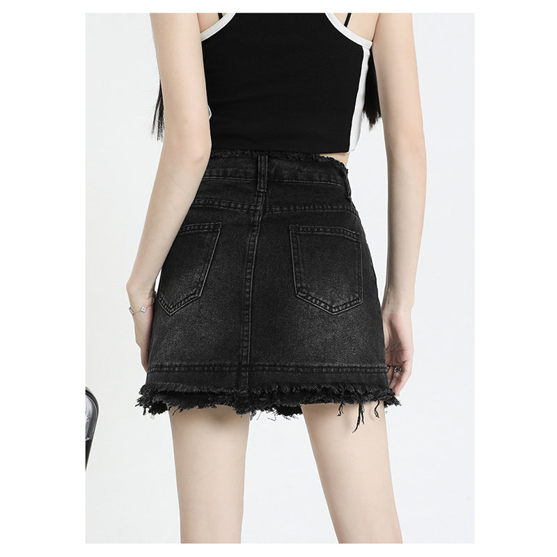 Women Pencil Straight Hem Mini Skirt