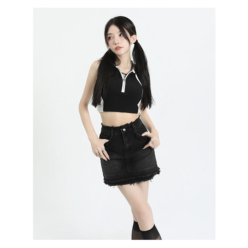 Women Pencil Straight Hem Mini Skirt