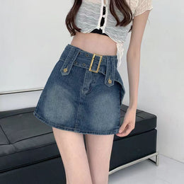 Blue Pencil Mini Skirt