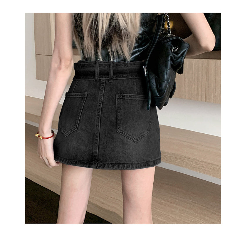 Black Pencil Opaque Straight Mini Skirt