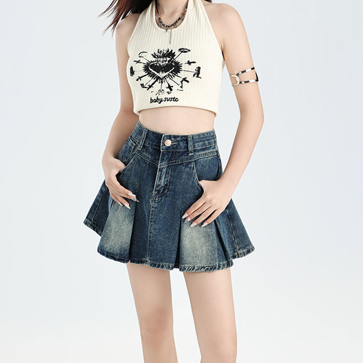 Pure Cotton Flared Mini Skirts
