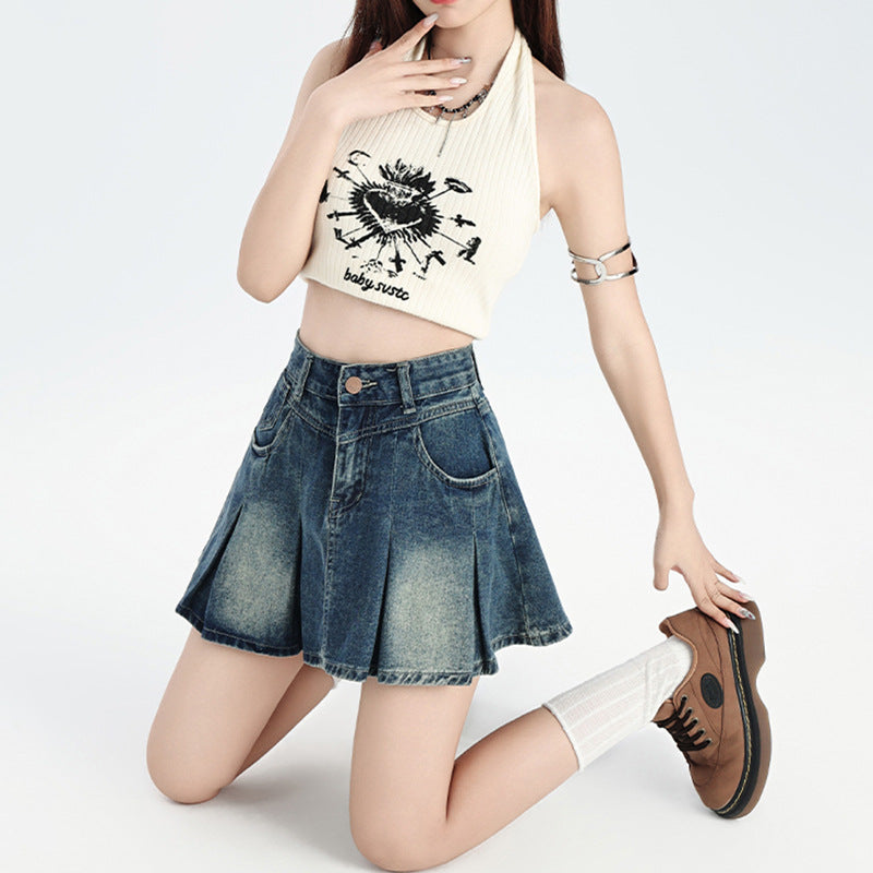 Pure Cotton Flared Mini Skirts