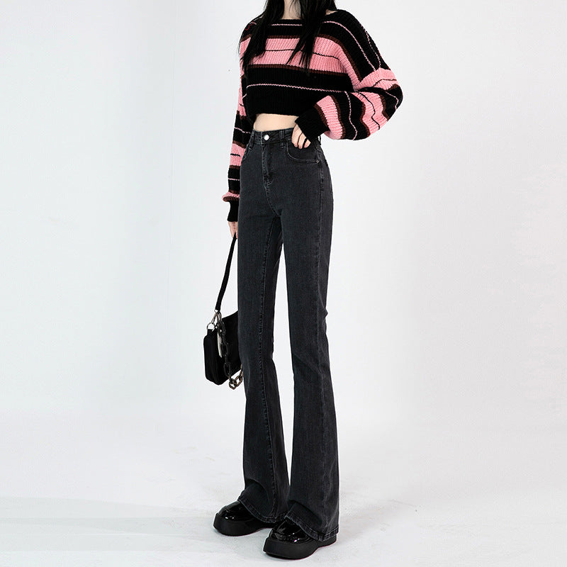 Women Flared Low Distress Jeans