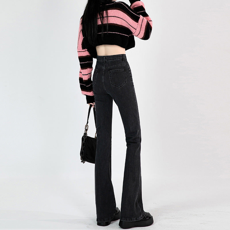 Women Flared Low Distress Jeans