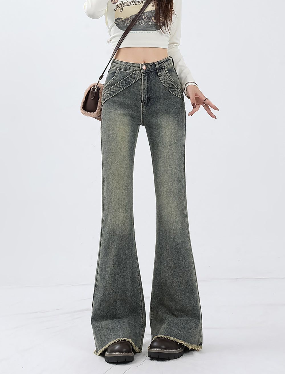 Women Bootcut Light Fade Jeans