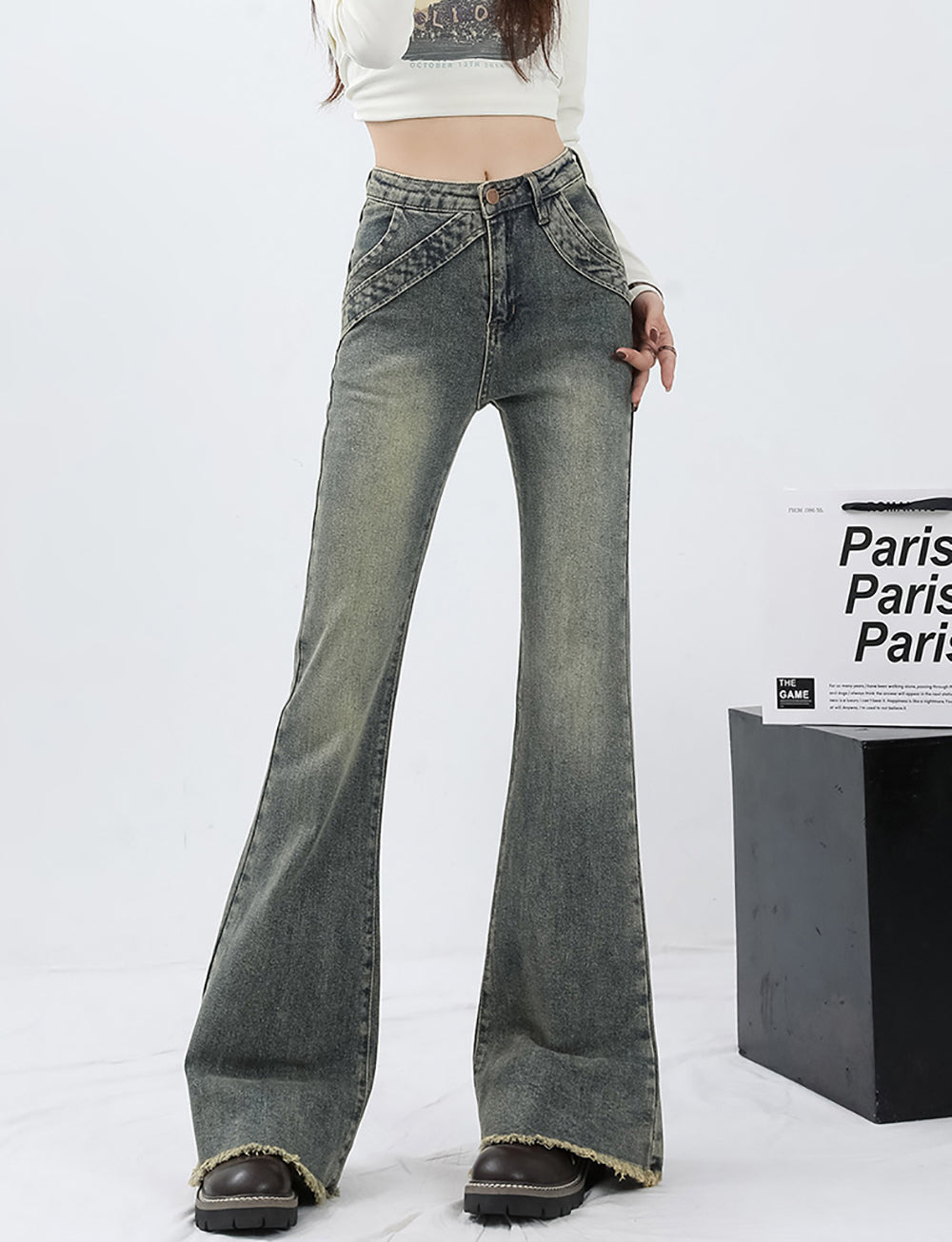 Women Bootcut Light Fade Jeans