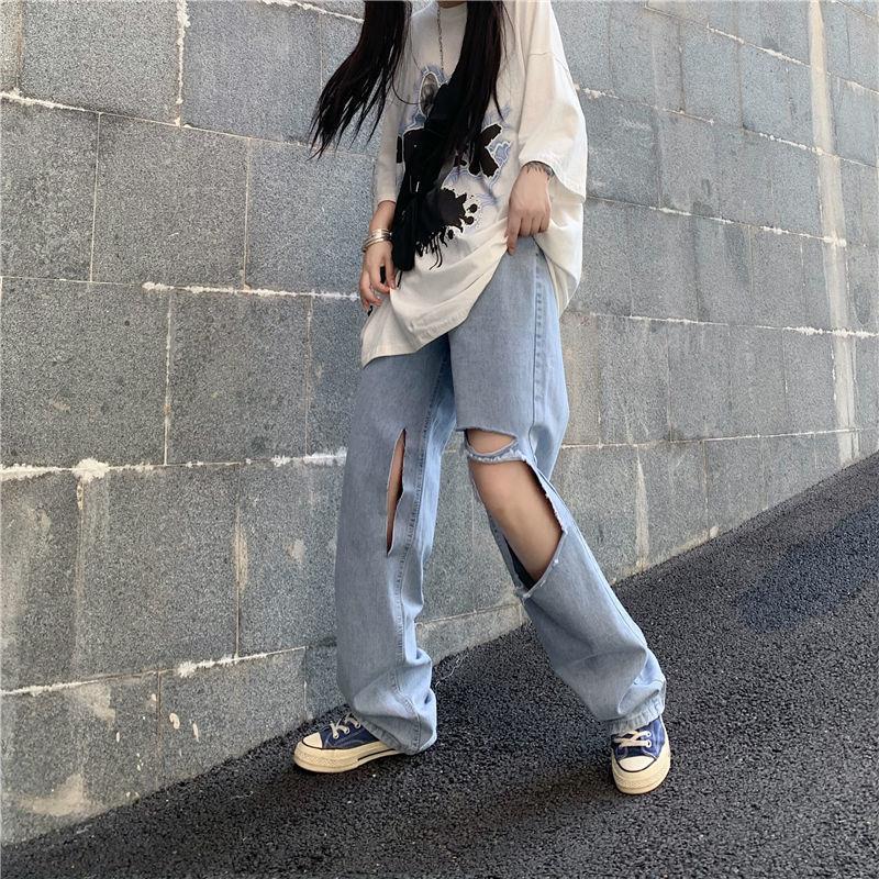 Women Blue High-Rise Highly Distressed Light Fade Jeans