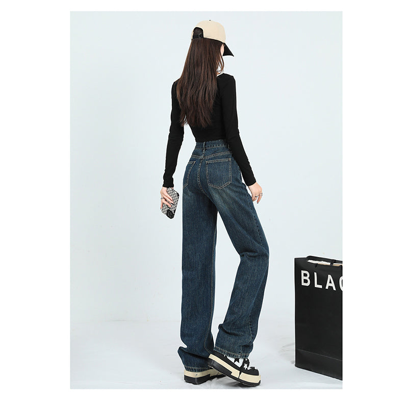Women Blue Mid-Rise Straight Fit Light Fade Jeans