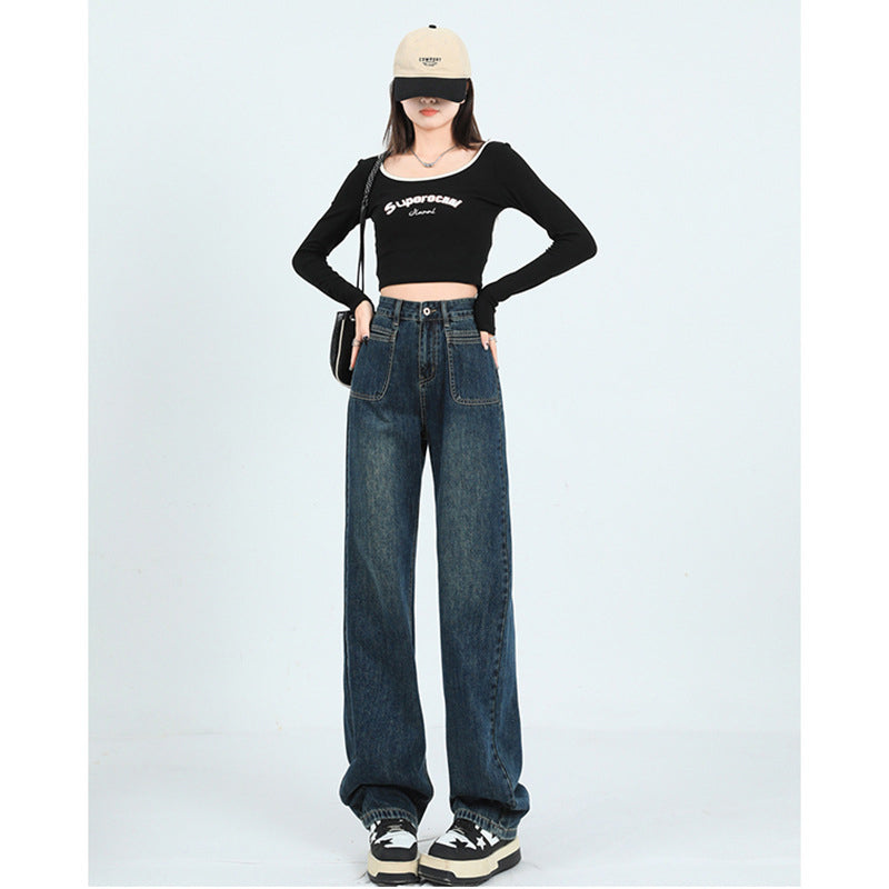 Women Blue Mid-Rise Straight Fit Light Fade Jeans