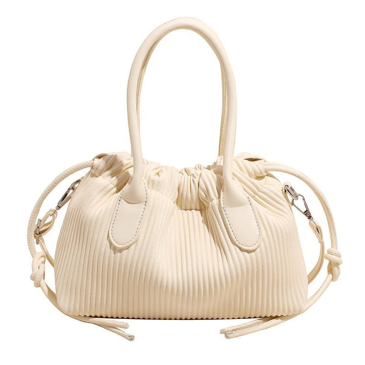 White Solid Two Handles Hobo Bag