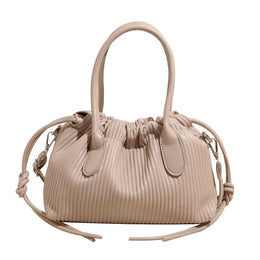 Beige Solid Two Handles Hobo Bag
