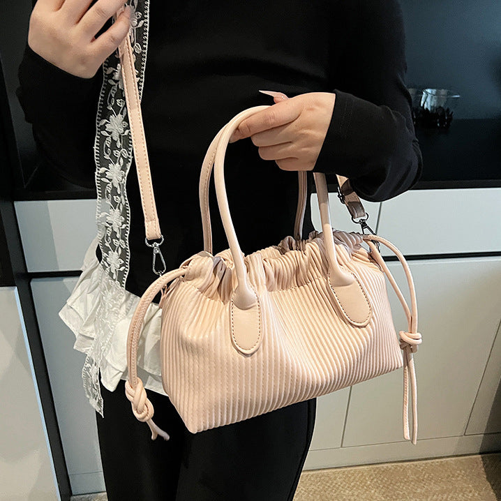 Pink Solid Two Handles Hobo Bag