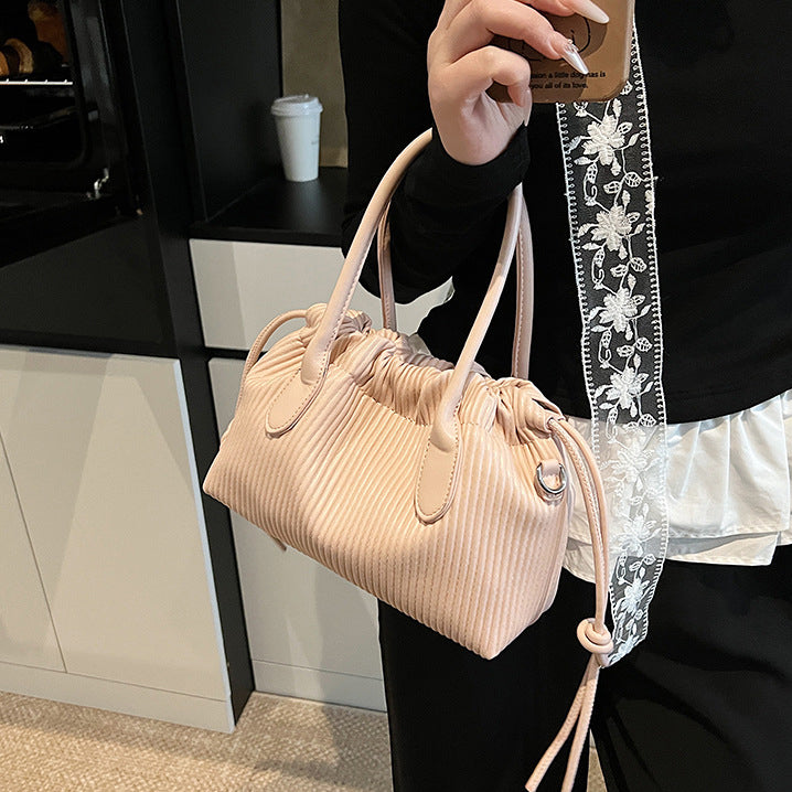 Pink Solid Two Handles Hobo Bag