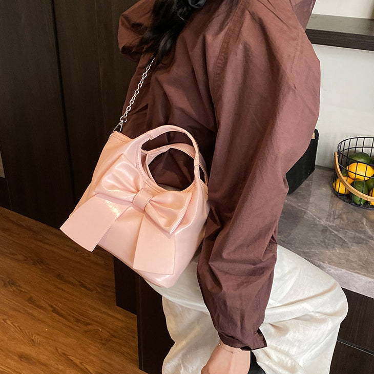 PU Bow Detail Sling Shoulder