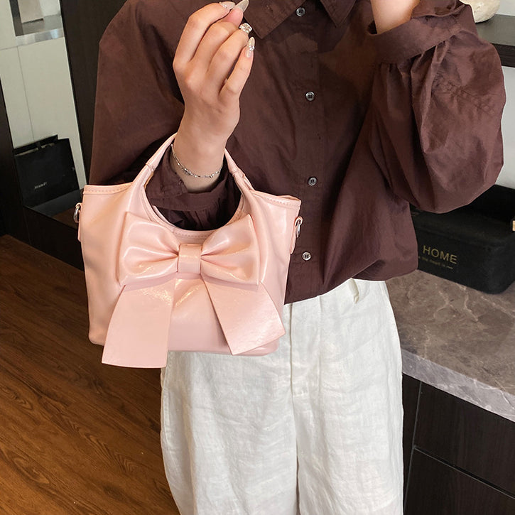 PU Bow Detail Sling Shoulder