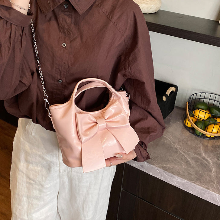 PU Bow Detail Sling Shoulder