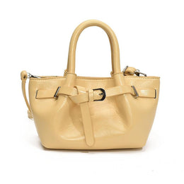 Yellow Solid Two Handles Tote Bag