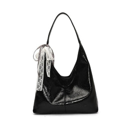Black Solid One Handle Sling Bag
