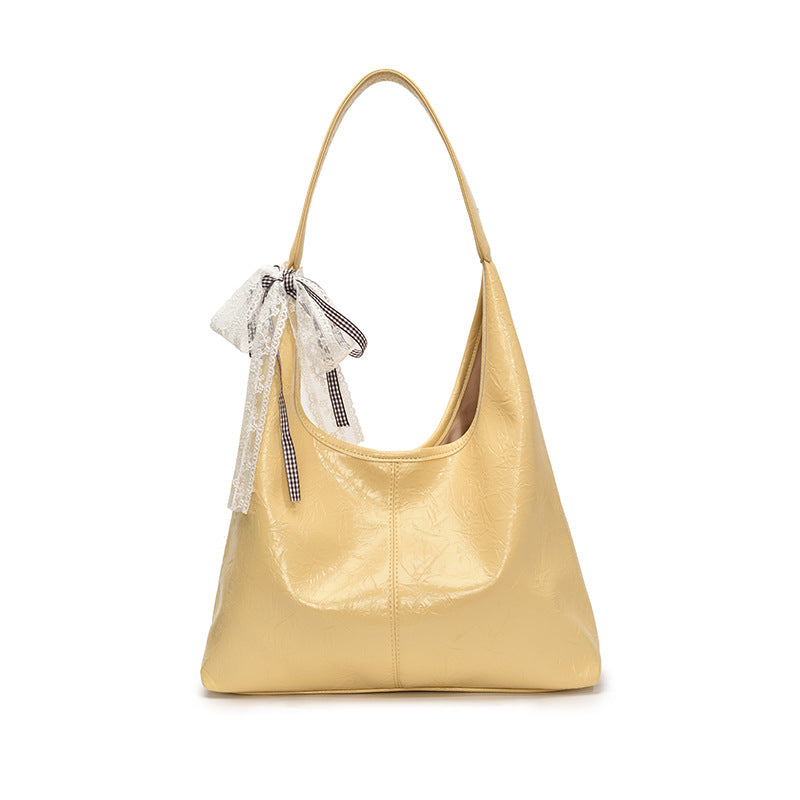 Yellow Solid One Handle Sling Bag