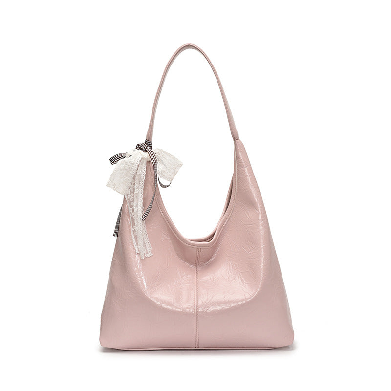 Pink Solid One Handle Sling Bag