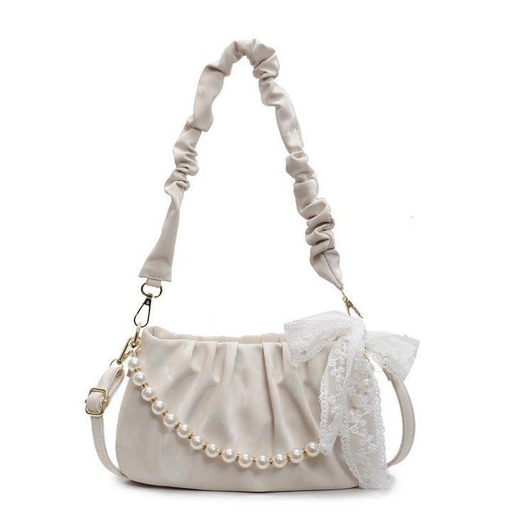 Off White Solid Two Handles Tote Bag