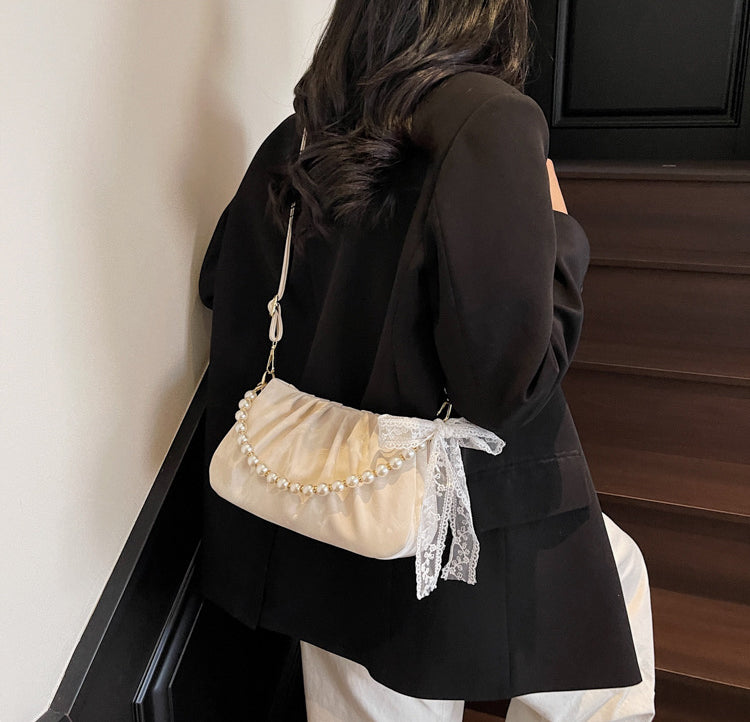 Off White Solid Two Handles Tote Bag