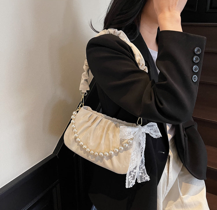 Off White Solid Two Handles Tote Bag