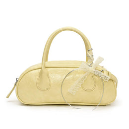 Yellow Solid Two Handles Tote Bag