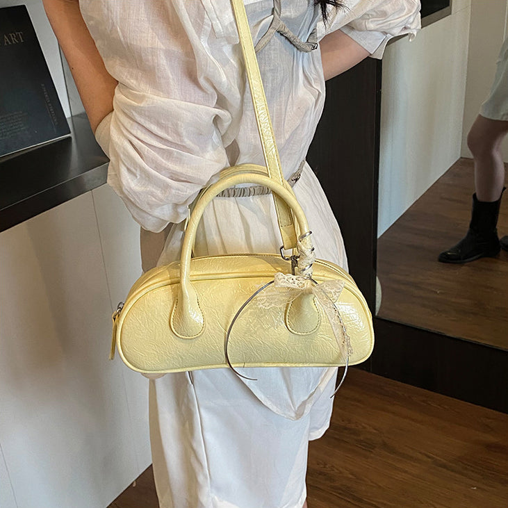 Yellow Solid Two Handles Tote Bag