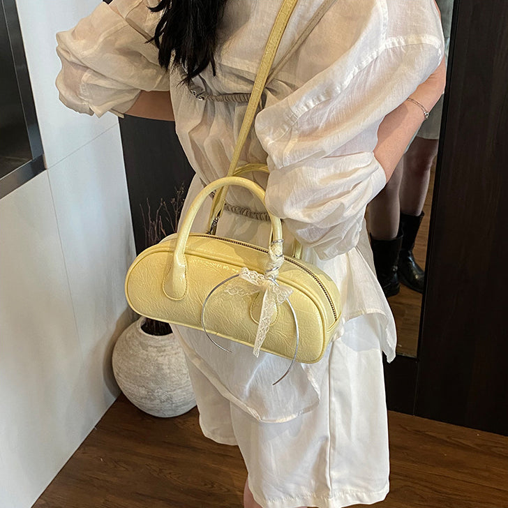 Yellow Solid Two Handles Tote Bag