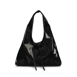 Black Solid Two Handles Sling Bag