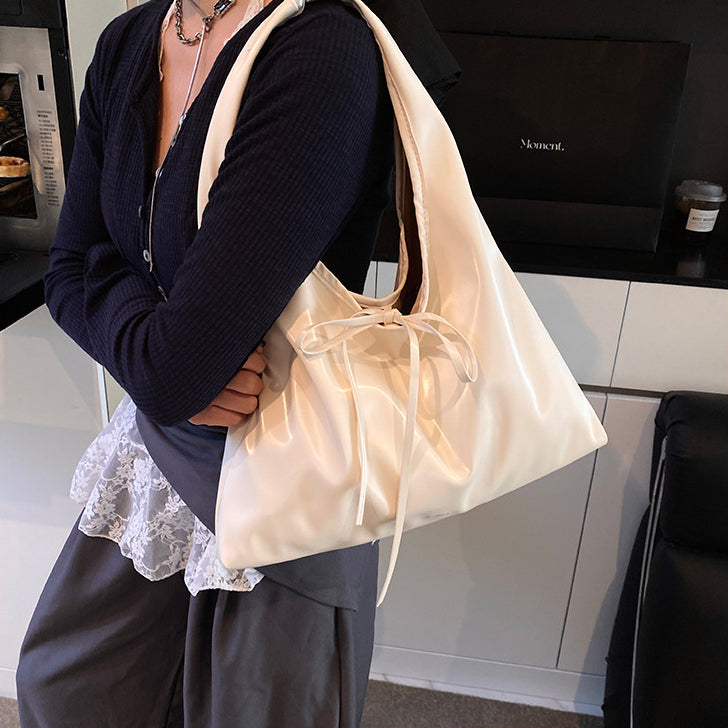 White Solid Two Handles Sling Bag