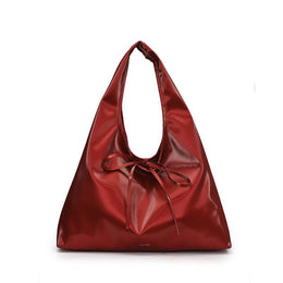 Red Solid Two Handles Sling Bag