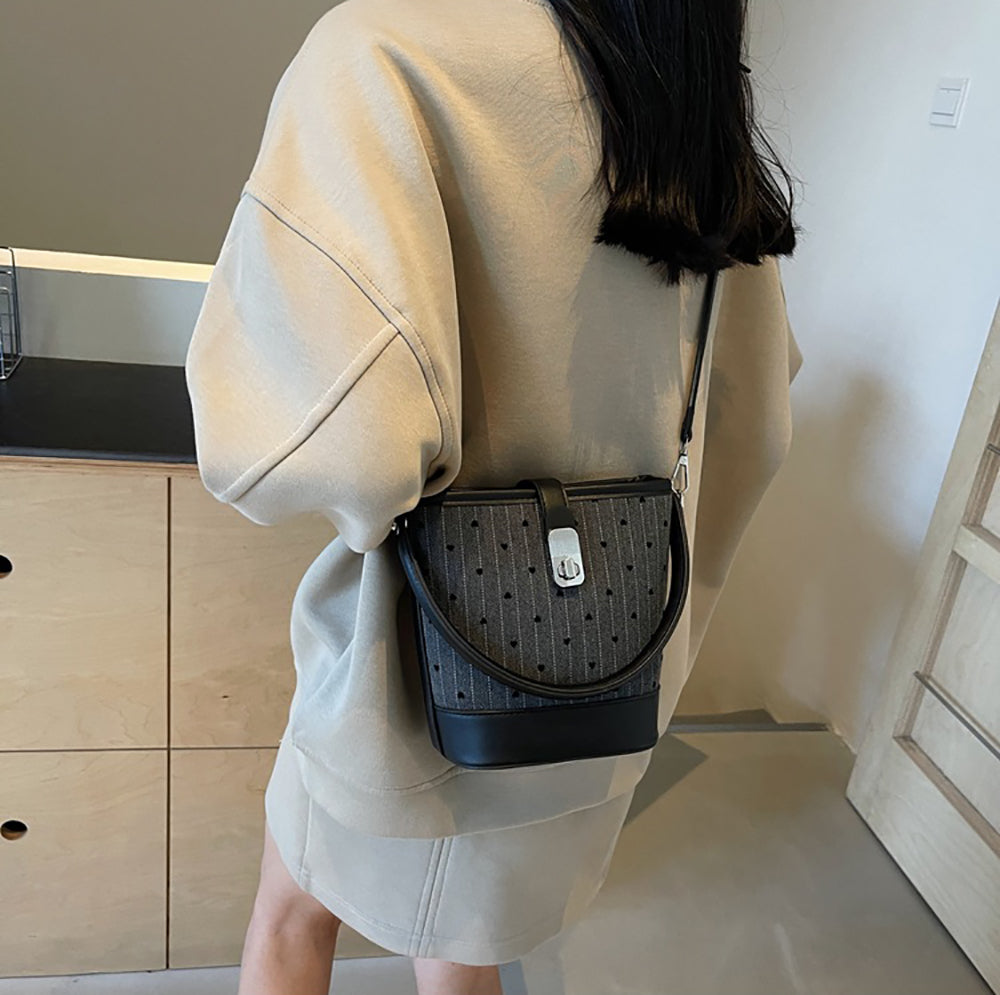 Women Striped Swagger Satchel Bag