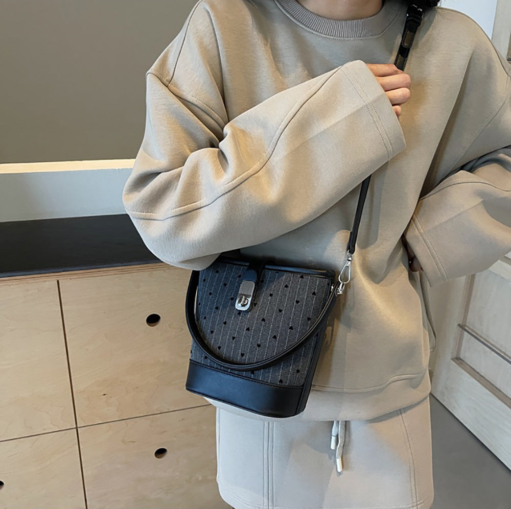 Women Striped Swagger Satchel Bag