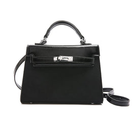 Black Solid One Handle Handheld Bag