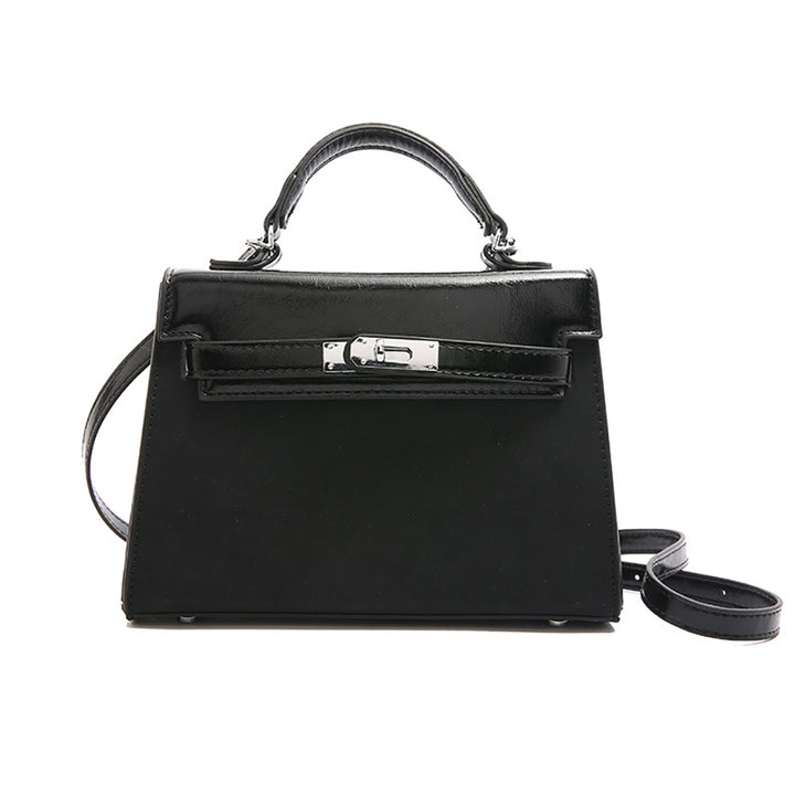 Black Solid One Handle Handheld Bag