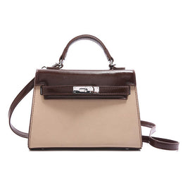 Khaki Solid One Handle Handheld Bag