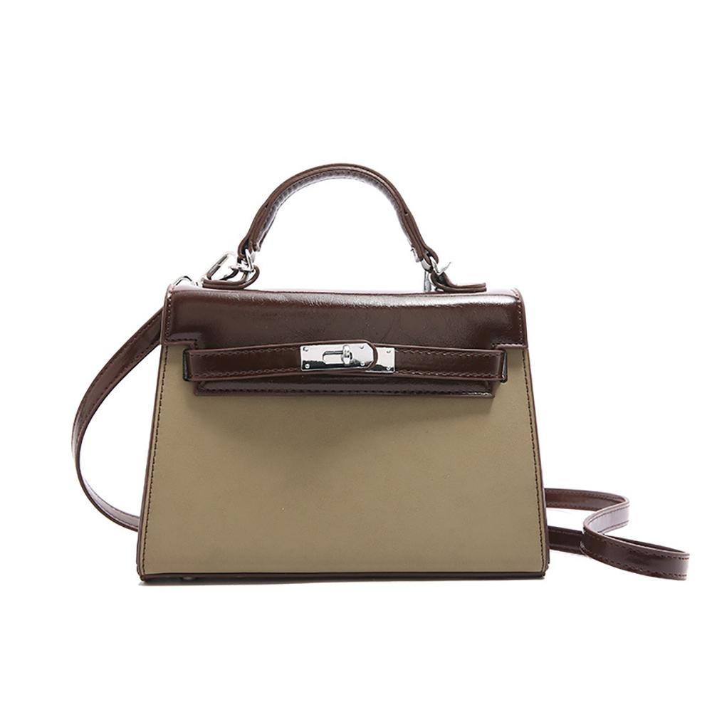 Green Solid One Handle Handheld Bag