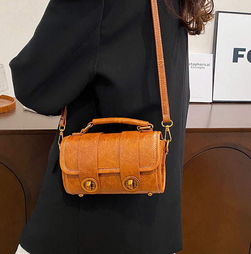 Brown Solid One Handle Sling Bag
