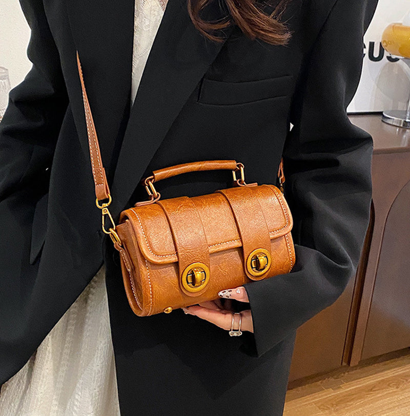 Brown Solid One Handle Sling Bag