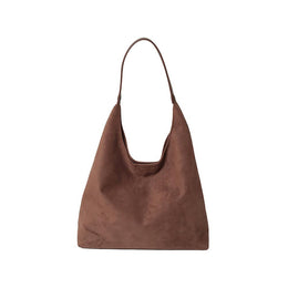 Coffee Brown Solid Half Moon Tote Bag