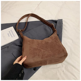 Suede Bucket Shoulder Bag