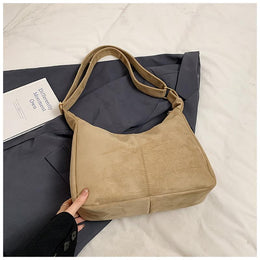 Suede Bucket Shoulder Bag